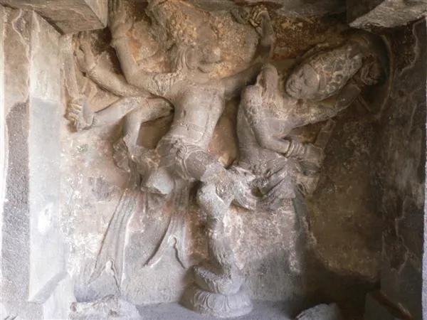 Vishnu (in the form of Man Lion) destroying Demon Hiranyakaspu