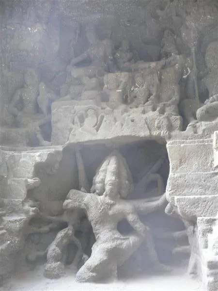 Ravana, the Demon king lifting Kailasa Mountain, the abode of Shiva